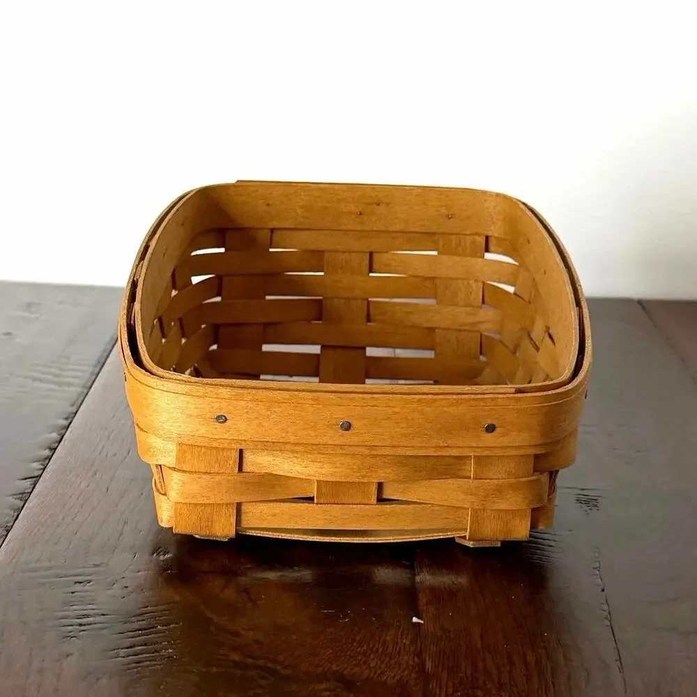 Vintage Longaberger Small Angled Basket | Handwoven American Basket
